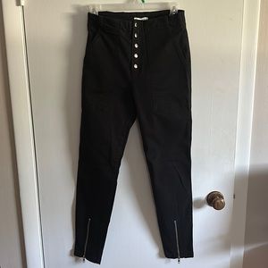 A.L.C. High waist button fly zip crop